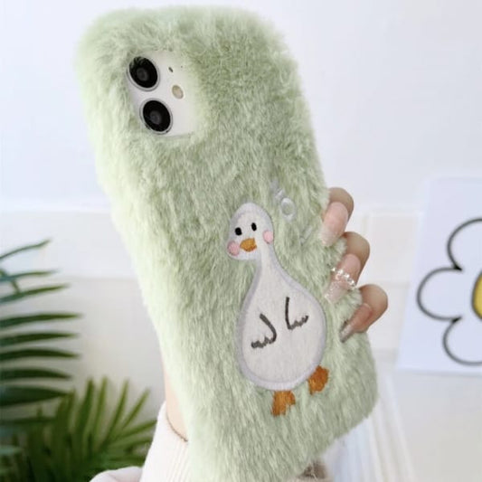 Duck Pattern Plush Cover Iphone