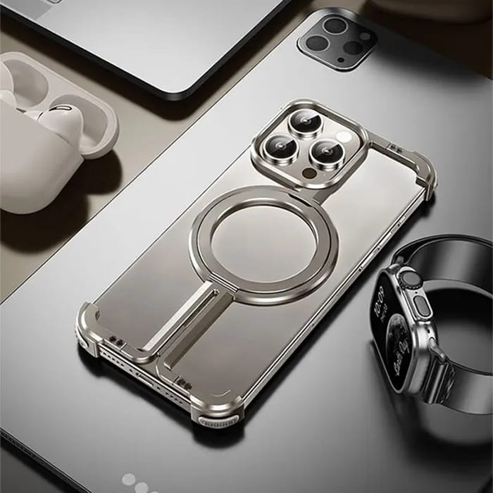 Shockproof Aluminum Frameless Ring iPhone Metal Case