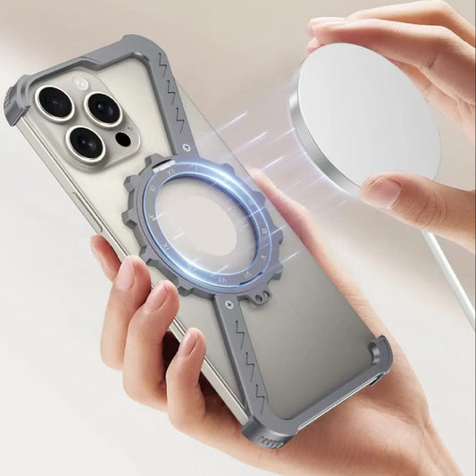 Z-Shape Gear Metal Magnetic Holder iPhone Case