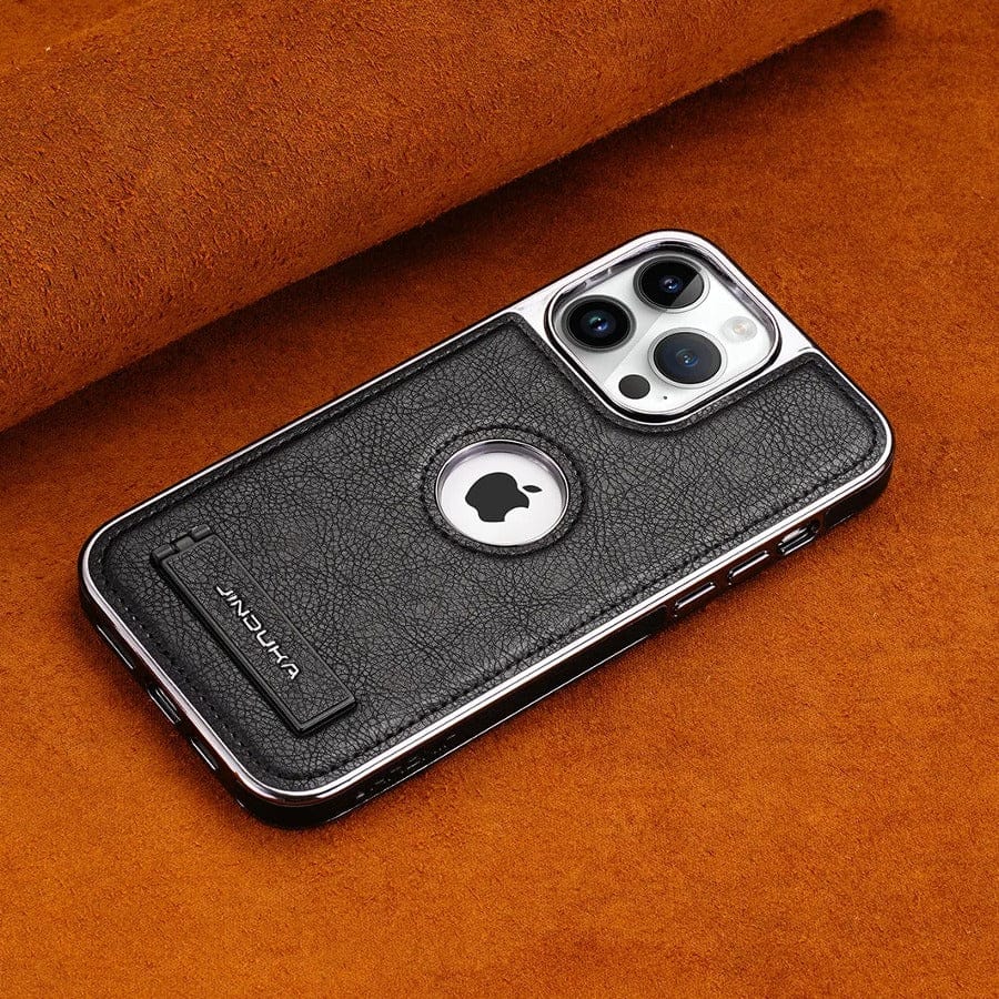 Exclusive Leather Bracket Holder iPhone Case