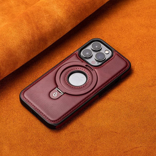 Full-Coverage Shockproof Leather Magnetic Stand iPhone Case