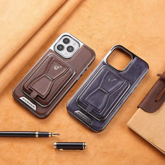 Premium Leather Case with Card Holder & Magnet For iPhone