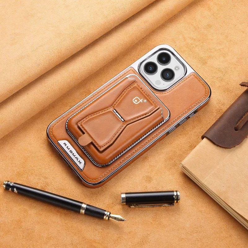 Premium Leather Case with Card Holder & Magnet For iPhone