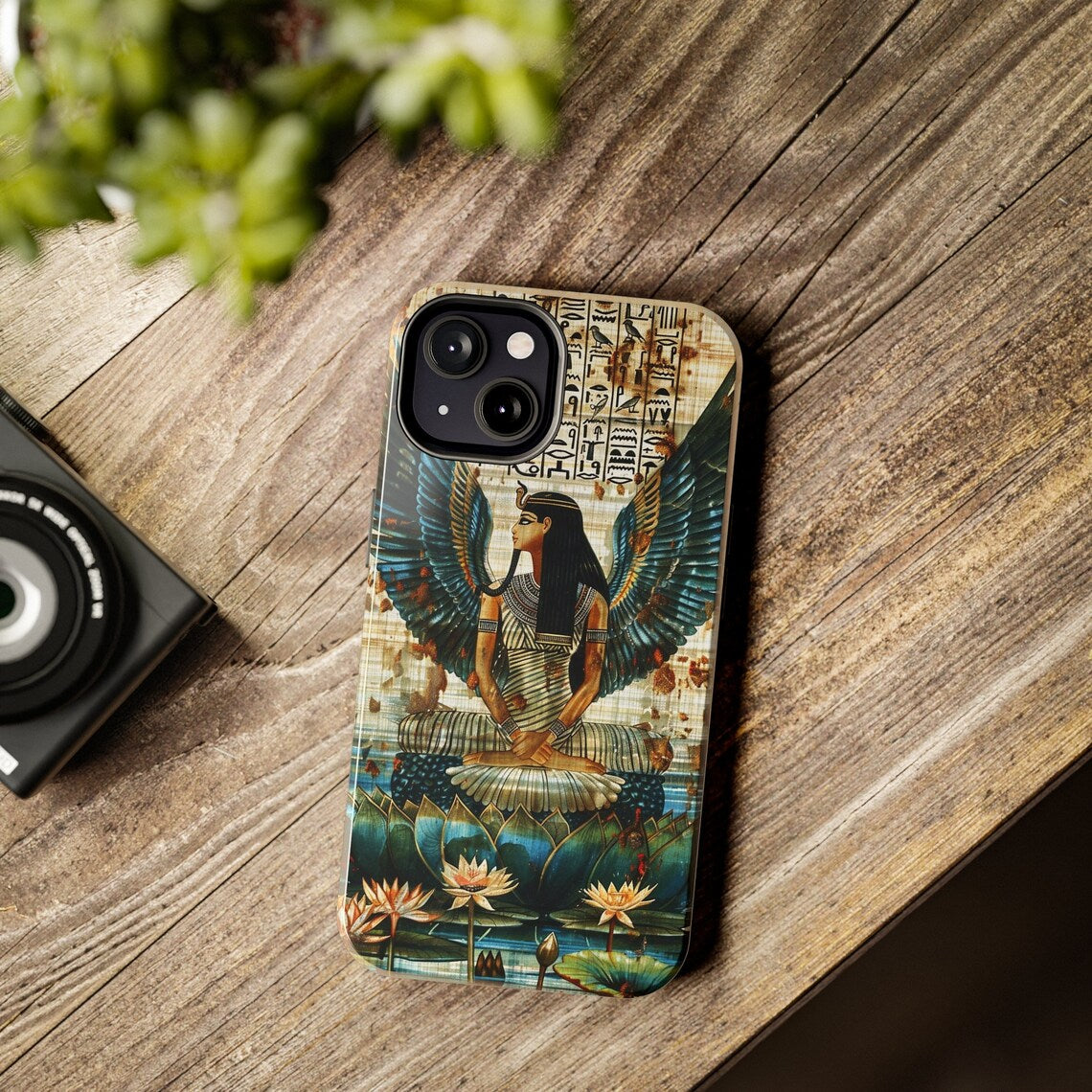 Ancient Wings of Maat Phone Case | Egyptian Deity Art Cover