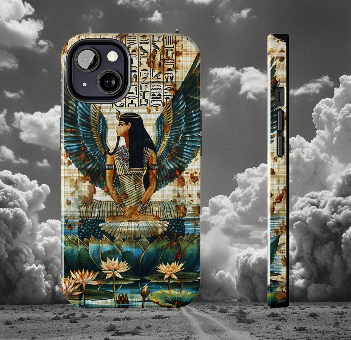 Ancient Wings of Maat Phone Case | Egyptian Deity Art Cover