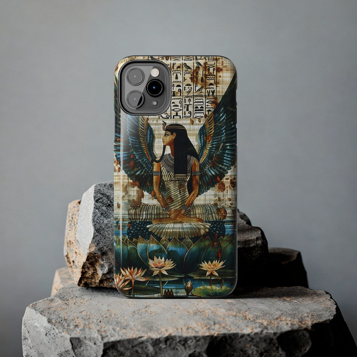 Ancient Wings of Maat Phone Case | Egyptian Deity Art Cover