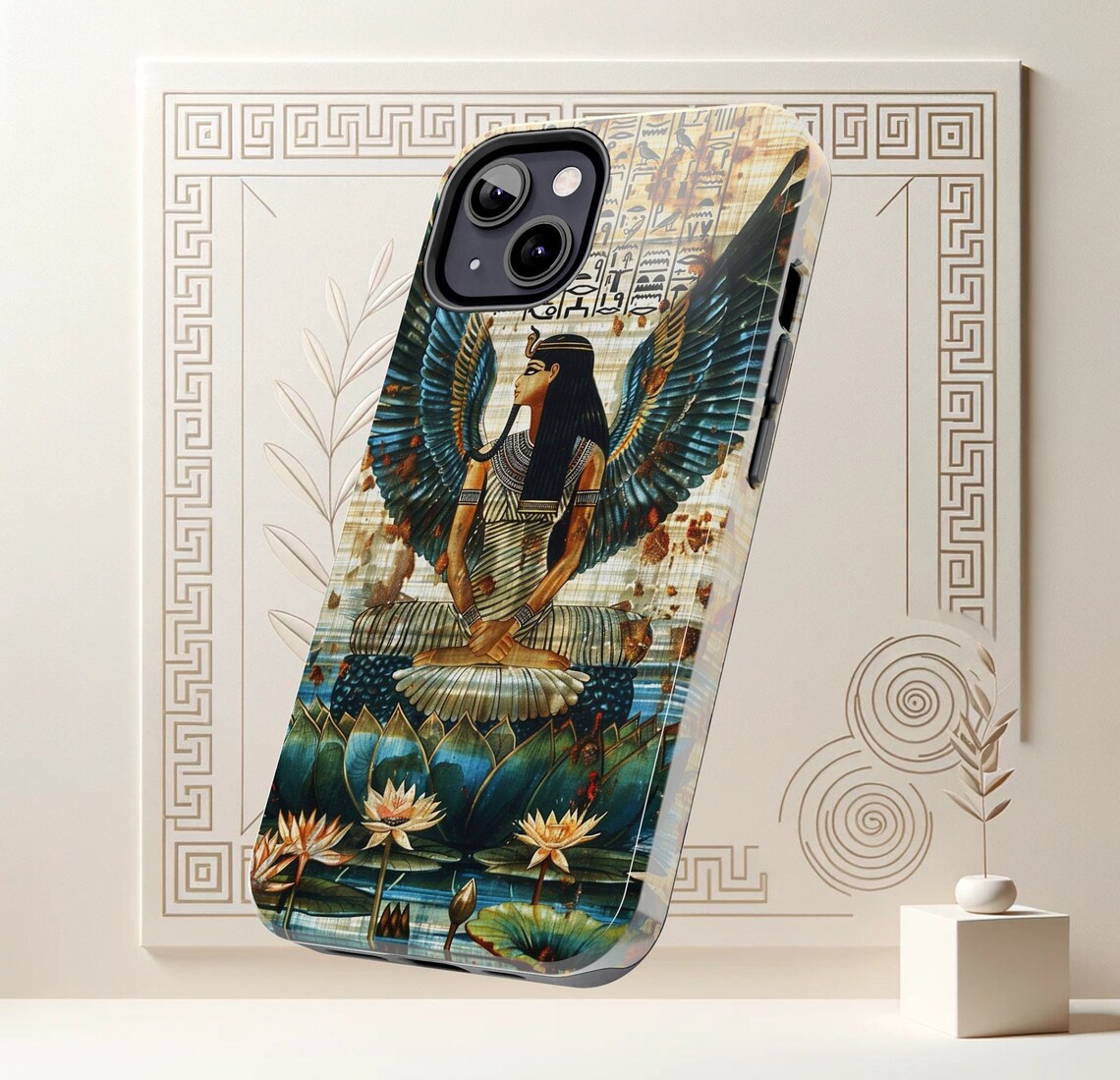 Ancient Wings of Maat Phone Case | Egyptian Deity Art Cover